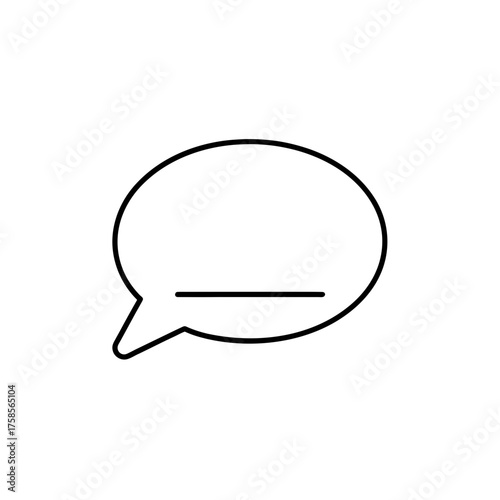Speech bubble with a line inside it on transparent background