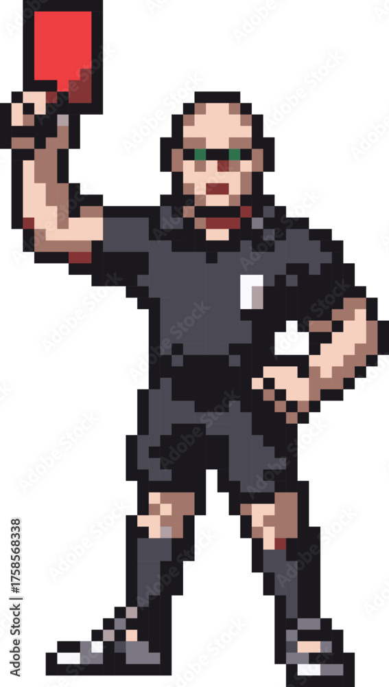 Fototapeta premium Angry Referee Raising Red Card