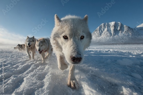 sled dog in the snow