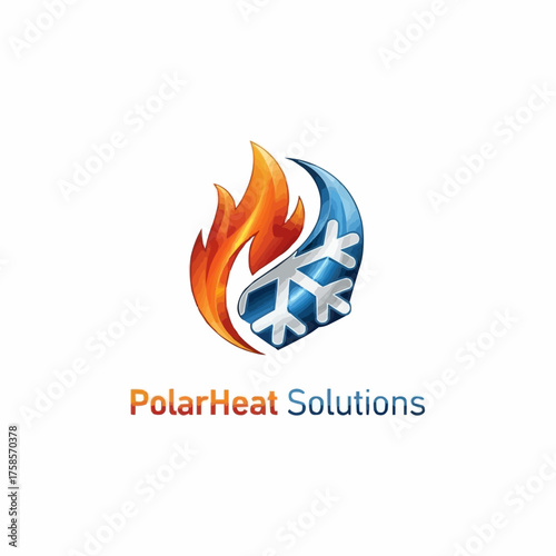 PolarHeat Solutions Logo - Balancing Fire and Ice for Climate Control.