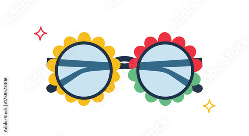 Fun flower shaped sunglasses for a bright sunny day.