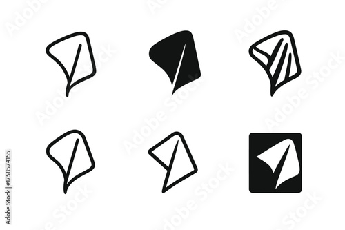 Minimalist Hyperrealism Logos. Hyperrealism Meets Minimalism. Set Logo of Hyperrealism Meets Minimalism: Realistic fabric fold reduced to a clean silhouette.
