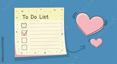 A heartwarming to do list with completed tasks and a reminder of love.