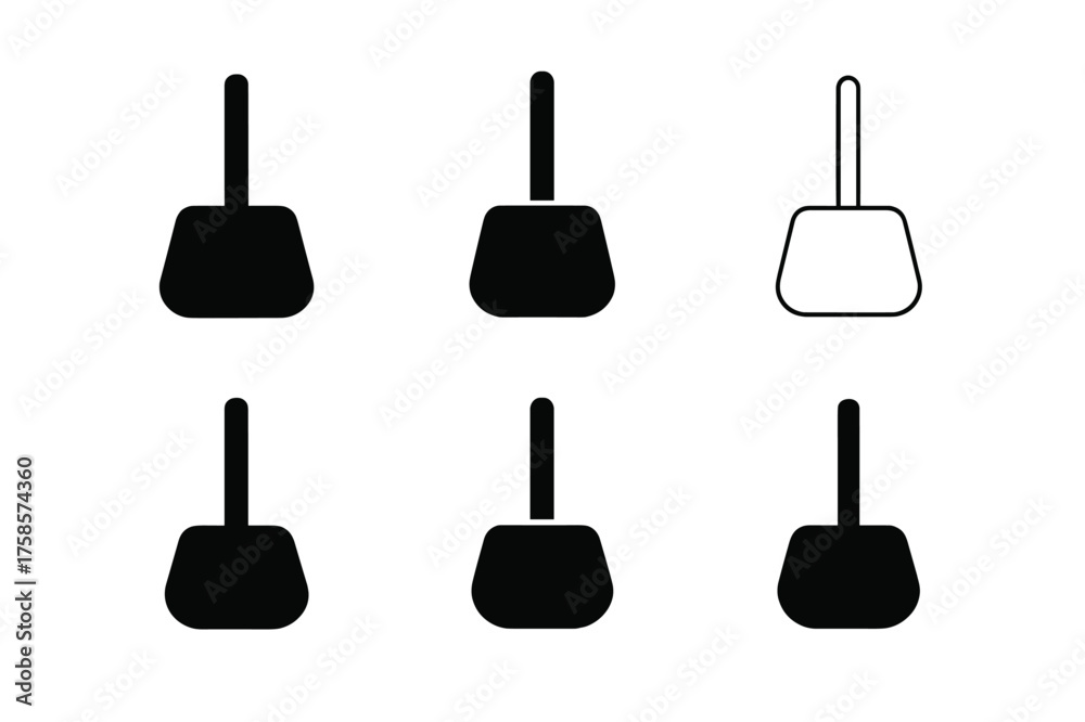 Naklejka premium Logo Variations Grid. toilet brush base. Set Logo of toilet brush base: Weighted anti-tip marble holder. harmonious logo variations of the same emblematic