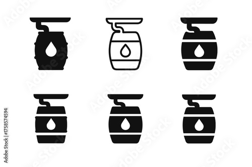 Greenhouse Logo Variations. Building a greenhouse. Set Logo of Building a greenhouse: Rainwater collection barrel with gutter. harmonious logo variations of