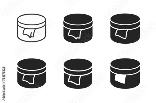 Storage Ottoman Logos. Using storage ottomans for hidden clothing storage. Set Logo of Using storage ottomans for hidden clothing storage: Round zippered pouf.