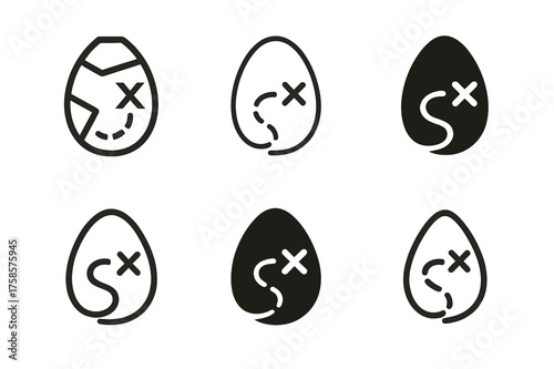 Easter Egg Logos. Easter egg hunts and party games. Set Logo of Easter egg hunts and party games: Treasure map with X and dotted trail. harmonious logo