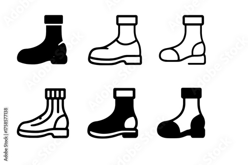 Shoe Mismatch Logos. Looking for your shoes. Set Logo of Looking for your shoes: Sock and shoe mismatch. harmonious logo variations of the same emblematic