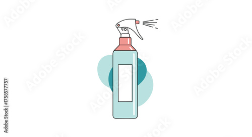 A spray bottle is used for cleaning or applying liquid substances.