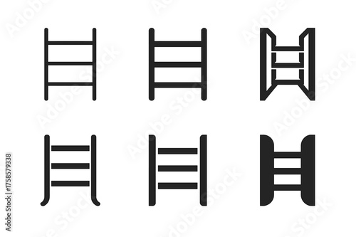 Closet Organizer Logos. Maximizing space with closet organizers. Set Logo of Maximizing space with closet organizers: Adjustable shelf system. harmonious logo