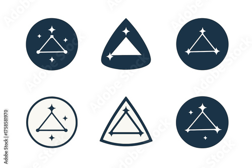Free Download Astronomy Logo Variations. Summer triangle. Set Logo of Astronomy: night sky star icon. harmonious logo variations of the same emblematic concept, each with - GFXLoad