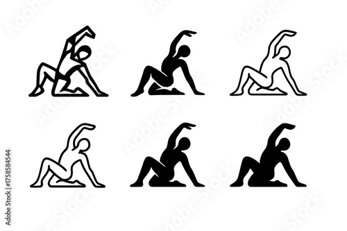 Diverse Dance Logo Designs. Dance moves and techniques. Set Logo of Dance moves and techniques: Contemporary floorwork flow. harmonious logo variations of the