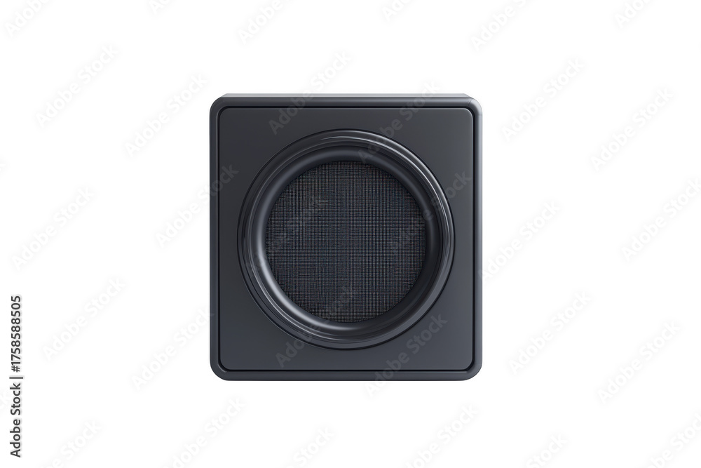 Obraz premium Square speaker audio sound music system multimedia device bass volume technology electronics isolated on transparent background