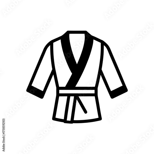 Icon of a traditional karate gi suit on transparent background silhouette