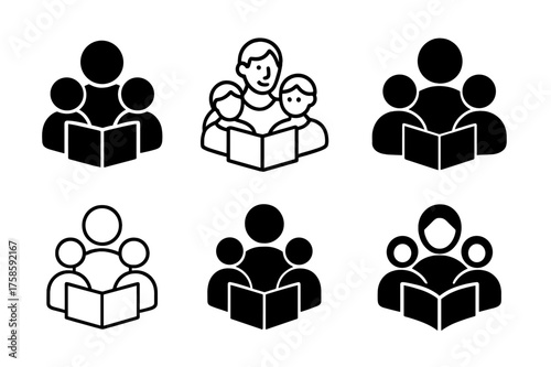 Cultural Family Emblems. Family traditions across cultures. Set Logo of Culture: storytelling family icon. harmonious logo variations of the same emblematic