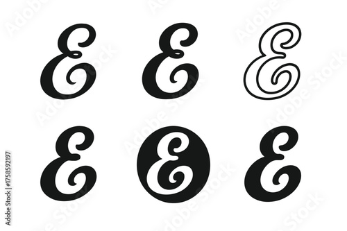 Creative Font Logo Variations. Experimental Fonts. Set Logo of Experimental Fonts: Distorted Script Swash. harmonious logo variations of the same emblematic