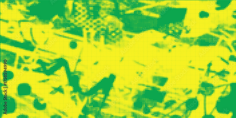 Fototapeta premium Dots halftone yellow green color pattern gradient texture background.