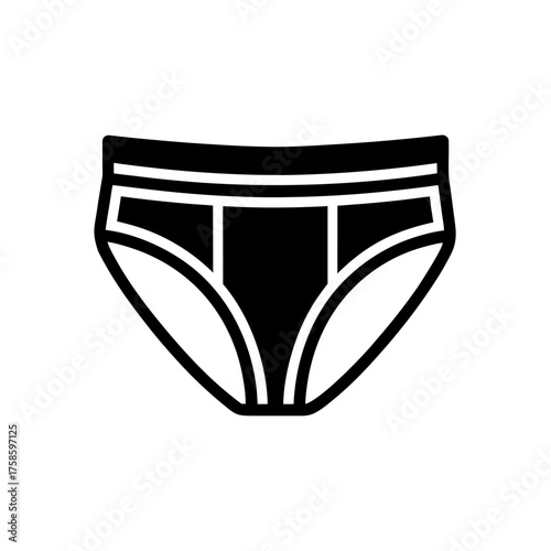 Illustration of a pair of briefs on transparent background silhouette