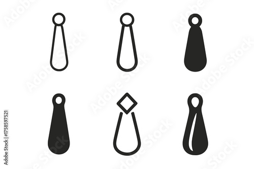 Shoe Search Logos. Looking for your shoes. Set Logo of Looking for your shoes: Shoehorn icon. harmonious logo variations of the same emblematic concept, each