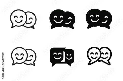 Humor in Relationships Logos. The role of humor and laughter in relationships. Set Logo of The role of humor and laughter in relationships: Shared inside-joke