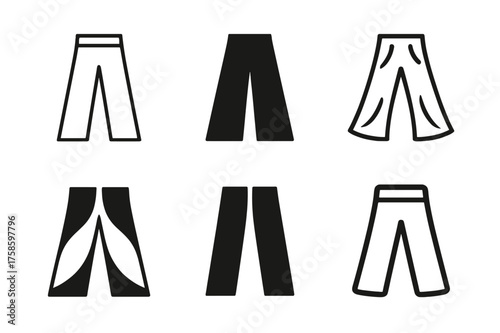 Fashion Logo Variations. Fashion for comfort. Set Logo of Fashion for comfort: Wide-leg lounge pants. harmonious logo variations of the same emblematic