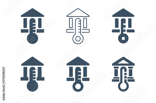 Savings Logo Variations. Using bank accounts to accumulate savings. Set Logo of Using bank accounts to accumulate savings: Savings goal thermometer (progress