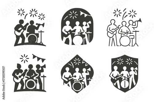 Festival Logo Variations. Community celebrations (local festivals, public events). Set Logo of Community celebrations (local festivals, public events): Live