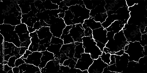 White scratches on black surface. Deep linear cuts and old traces scraping dirty glass abstract parasites and bacteria magnified by vector microscope.