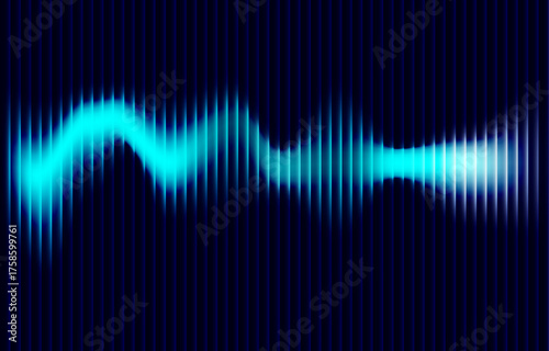 Vibrant abstract background featuring a wavy, dark and light blue spectrum pattern with a dynamic ripple effect