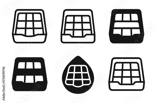 Closet Organizer Logos. Maximizing space with closet organizers. Set Logo of Maximizing space with closet organizers: Accessory tray insert. harmonious logo