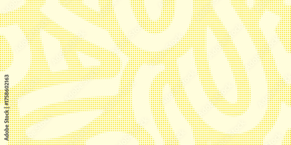 Fototapeta premium Yellow halftone pattern. Retro comic gradient background. Bright orange pixelated dotted texture overlay. Cartoon pop art faded gradient pattern. Vector backdrop for poster, banner, advertisement