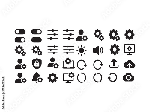 Gears updates line editable icon set 