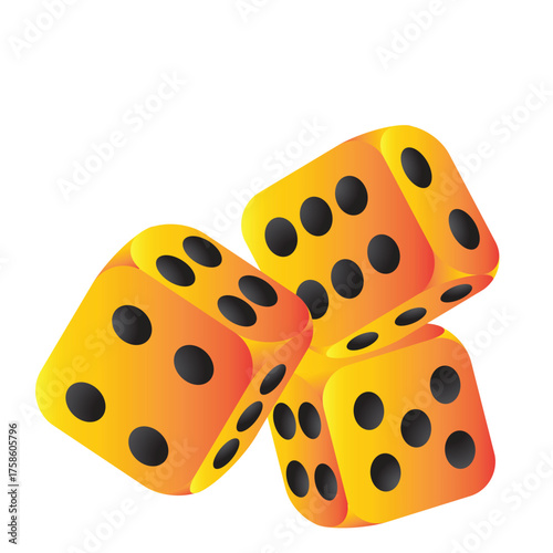 Dice set. 3D gambling and game design
