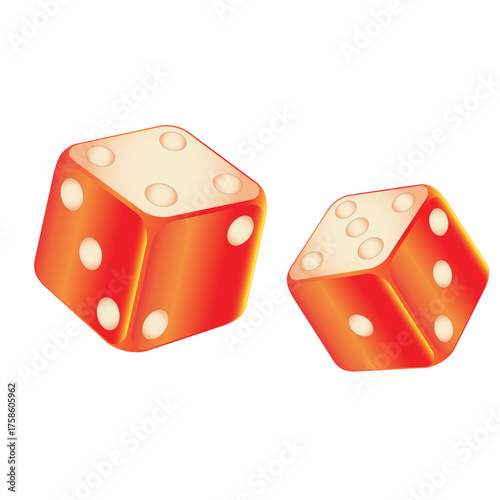 Dice set. 3D gambling and game design
