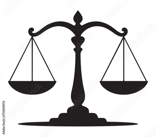 Conceptual silhouette of a balanced mind scale representing mental well being and equilibrium silhouette