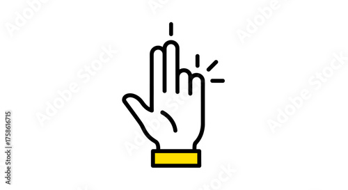 Dynamic hand icon with a raised finger emphasizes a point, useful for presentations, tutorials, and visual guides to grab the viewer's attention effectively