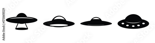 Collectionofclassicflyingsaucerufosilhouettesiconicextraterrestrialspaceshipdesignscollection