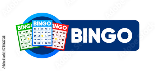 Lottery tickets. Lotto bingo cards with numbers, keno gambling. Colorful betting sheets with lucky numbers. Gaming industry and casino advertising. Vector Illustration.