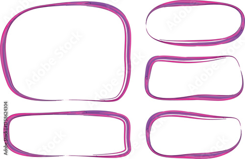 bright pink fuchsia color curve hand drawn boardes collection