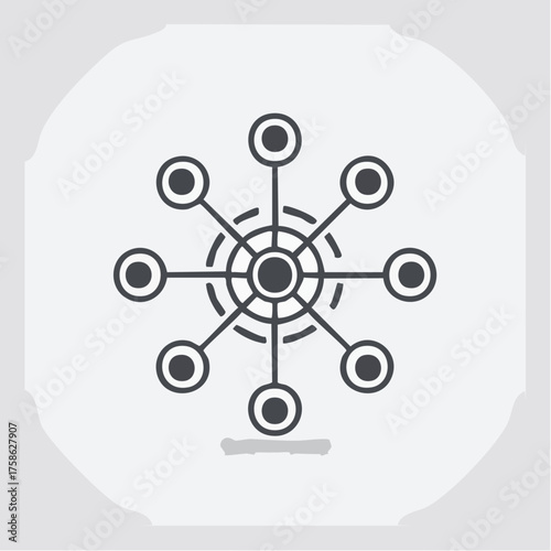 Abstract vector background of a Christmas tree with snowflakes, a social network icon connecting people globally
