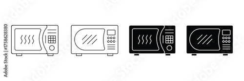 microwave icon vector outline symbol . Microwave icon set. Microwave vector illustration isolated on white background.  eps 10 