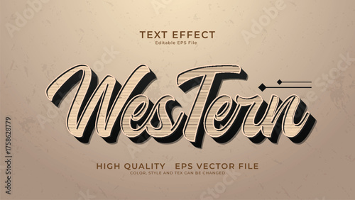Vintage text effect template with Retro style editable font effect