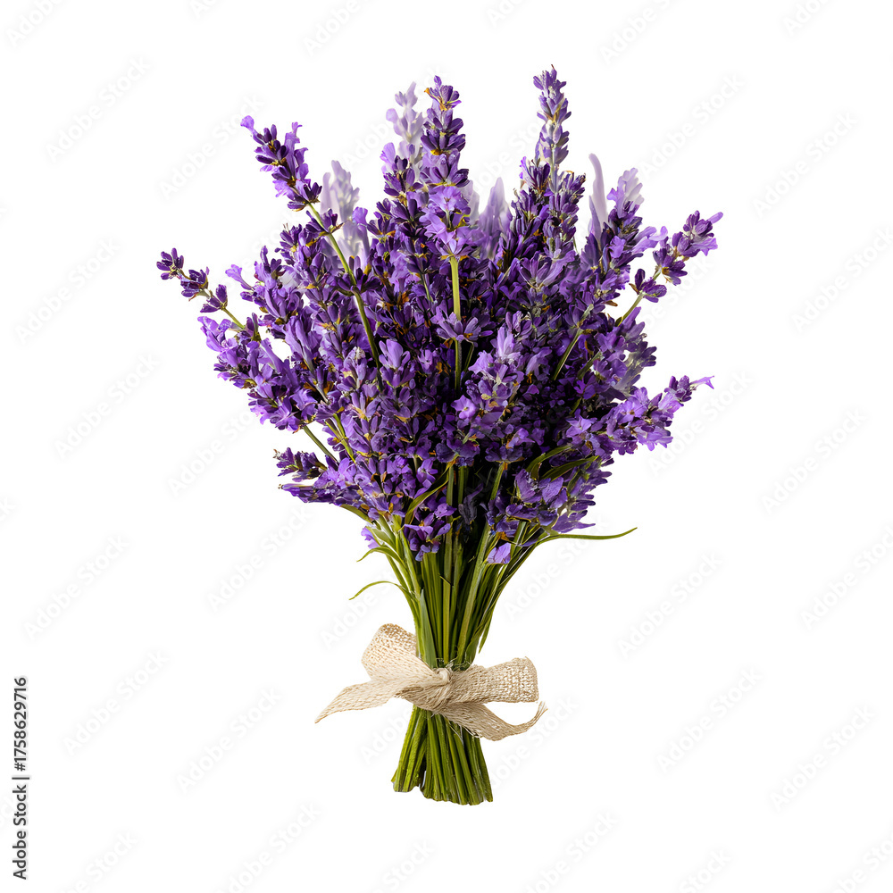 Fototapeta premium Lavender bouquet isolated on transparent background
