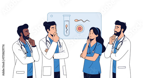 Medical professionals collaborating on reproductive health research and innovation.