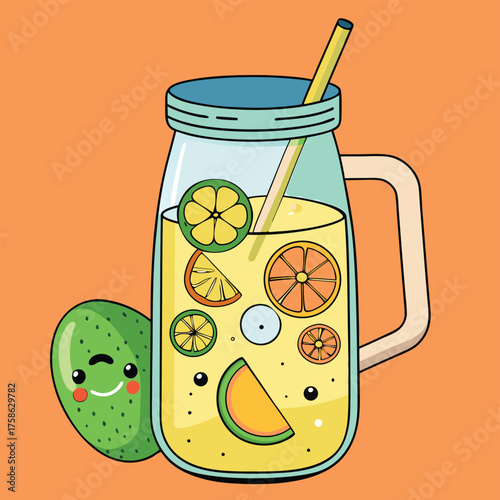 fruit infused detox water with cucumber  lemon  or.eps