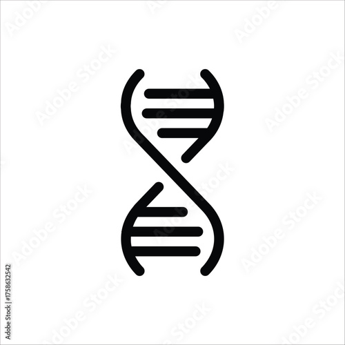 Genetic DNA icon. Vector line biotechnology molecular chromosome helix gene signs outline illustration collection. For web design, isolated on white background.