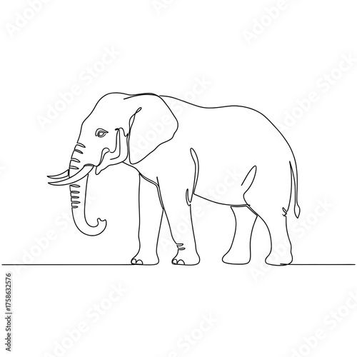 Line art of elephant good 
