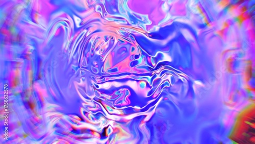 Iridescent liquid flowing abstract holographic colorful texture background
