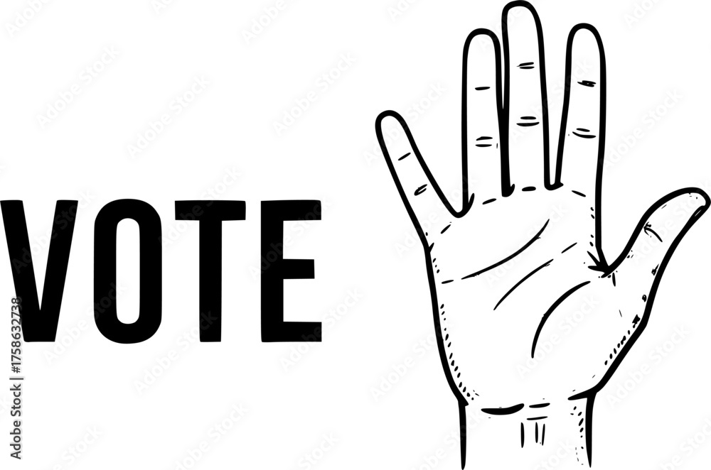 Fototapeta premium VOTE bold hand drawn sketch style large textured letters — stock vector 