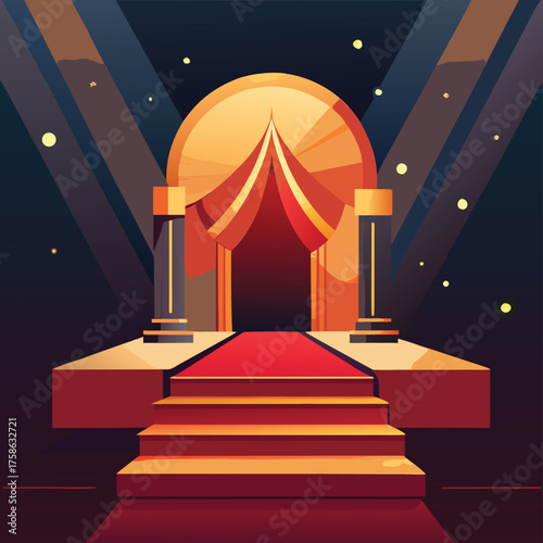 vector illustration of glamorous award stage with  (2).eps